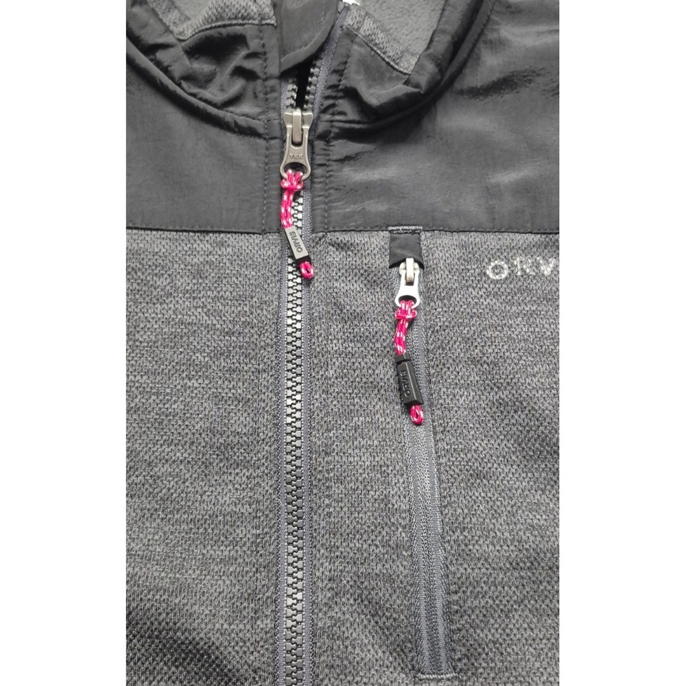 Orvis men's gray black bonded mesh fleece full zip jacket XL pockets outdoor - Picture 4 of 14